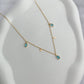 Blue Droplet Pattern Necklace - Gold