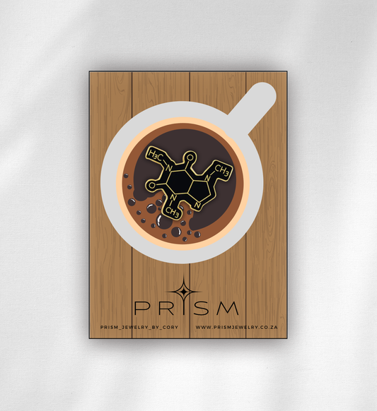 Caffeine Molecule Pin