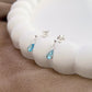 Dainty Dangling Baby Blue Cubic Zirconia Sterling Silver Stud Earrings