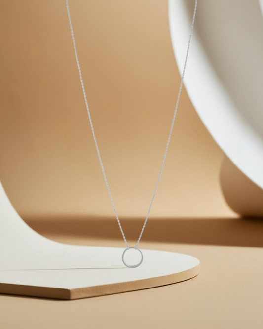 Classic Ring Charm Sterling Silver Necklace