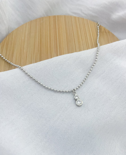 Dainty Dotted Droplet Sterling Silver Bracelet