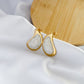 Large Creamy Droplet Earrings - Gold