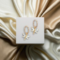 Dangling Cubic Zirconia Dragonfly Surgical Steel Hoop Earrings - Gold Plated