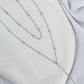 Layered & Dotted Lariat Necklace - Silver