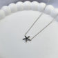 Black Cubic Zirconia Starfish Sterling Silver Necklace (40-45cm)
