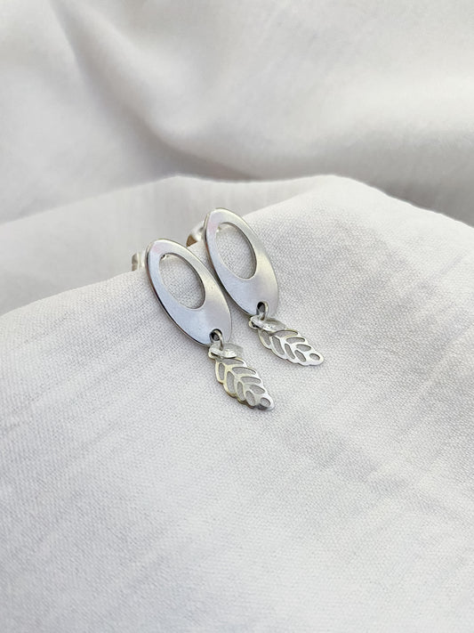 Cubic Zirconia Bloom Earrings - Silver