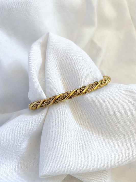 Rope Twist Cuff Bracelet - Gold