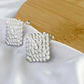 Large Bobbed Block Earrings - Silver