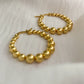 Large Bobble Hoop Earrings - Gold
