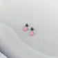 Pink Heart Twist-Back Earrings - Silver