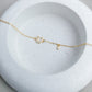 Sterling Silver Diamanté Charm Horseshoe Bracelet - Gold Plated