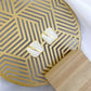 Large Block Earrings - White & Gold