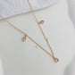 Pink Droplet Pattern Necklace - Gold