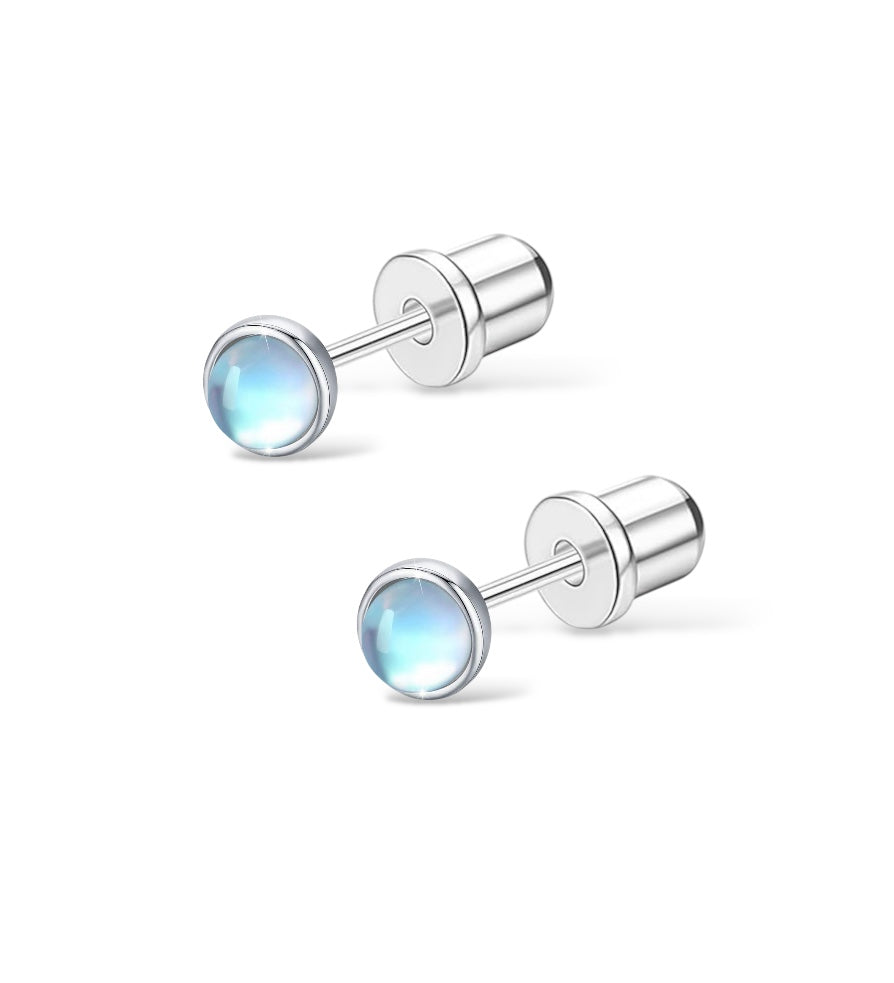 Classic Clear Twist-Back Earrings - Silver