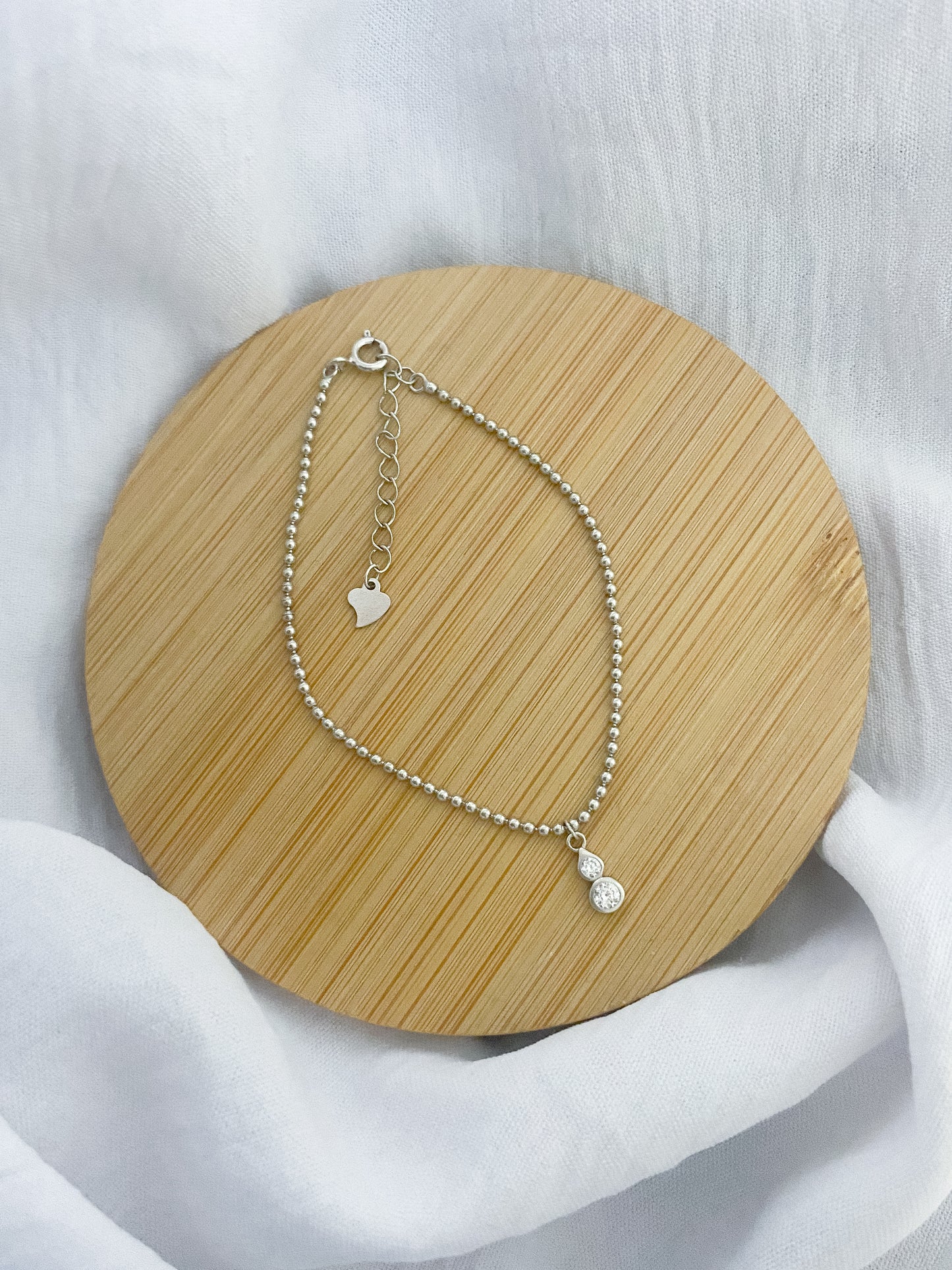 Dainty Dotted Droplet Sterling Silver Bracelet