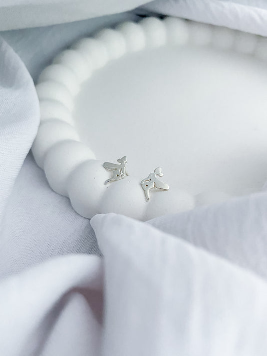 Sterling Silver Fairy Stud Earrings