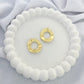 Large Disk Black Earrings - Gold
