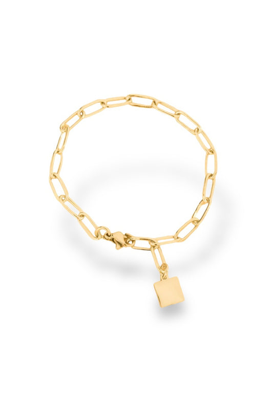 XS Lock Paperclip Chain Bracelet - Gold