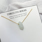Green Gem Pendant Necklace - Gold