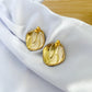 Large Rippled Earrings - Black & Gold