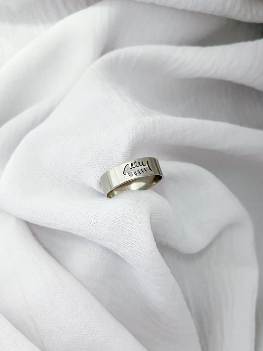 Herringbone Cut-Out Ring - Silver