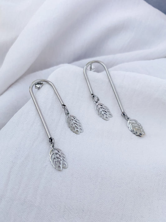 Amber Fall Earrings - Silver