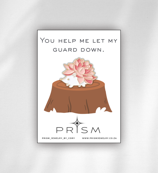 Pink Floral Hedgehog Pin