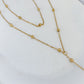 Layered & Dotted Lariat Necklace - Gold