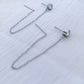 Diamanté Double Thread Earrings - Silver