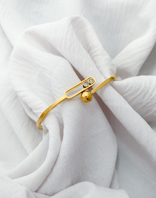 Diamante Fidget Cuff Bracelet - Gold