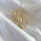 Large Blended Heart Earrings - Gold