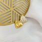 Large Triangle Earrings - White & Gold