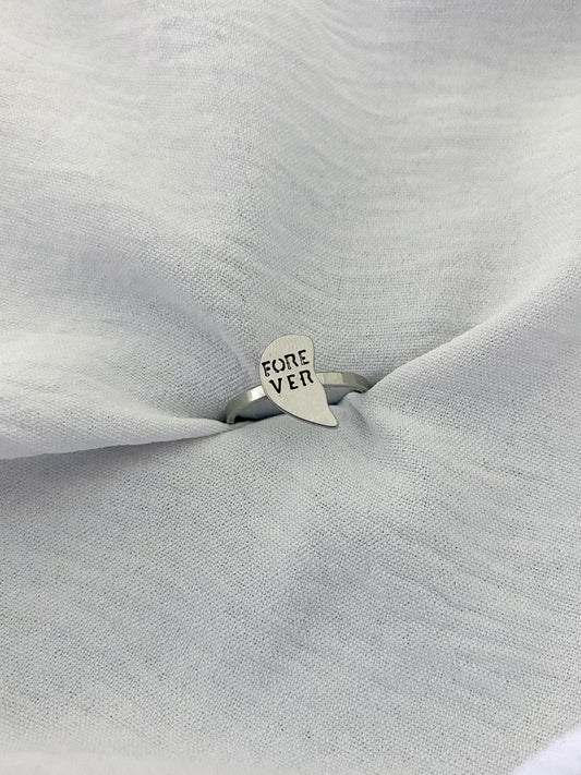 Half-Heart Forever Ring - Silver