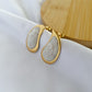 Large Creamy Droplet Earrings - Gold