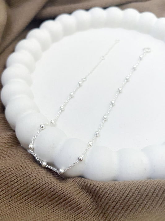 Sterling Silver Dotted Chain Bracelet