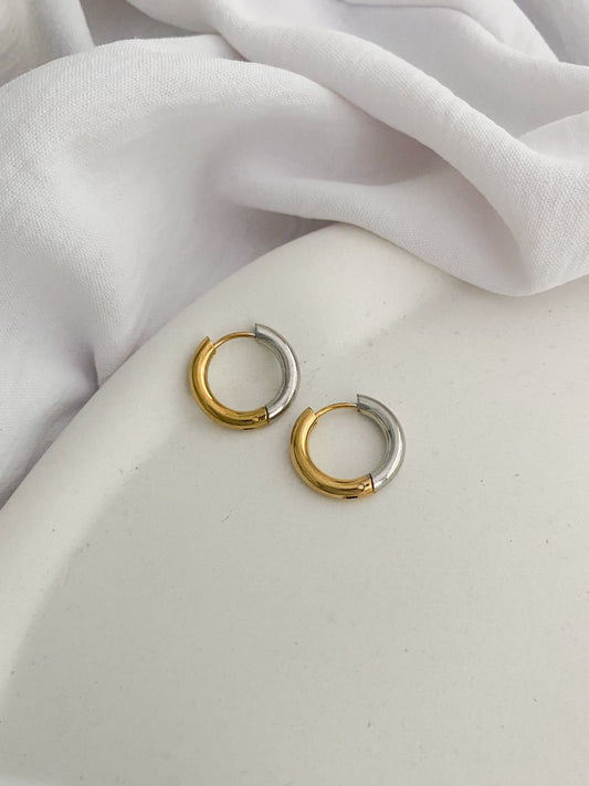 Medium Sleeper Earrings - Two-Tone