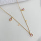 Pink Droplet Pattern Necklace - Gold
