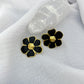 Large Spring Earrings - Black & Gold