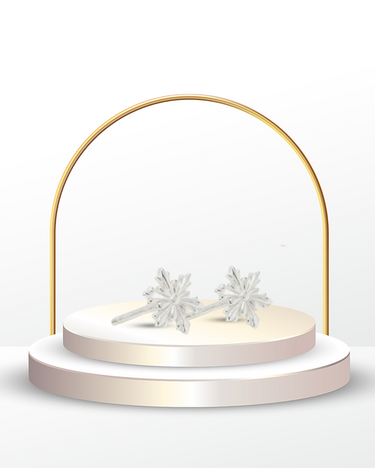 Sterling Silver Snowflake Earring Studs