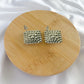 Large Bobbed Block Earrings - Silver