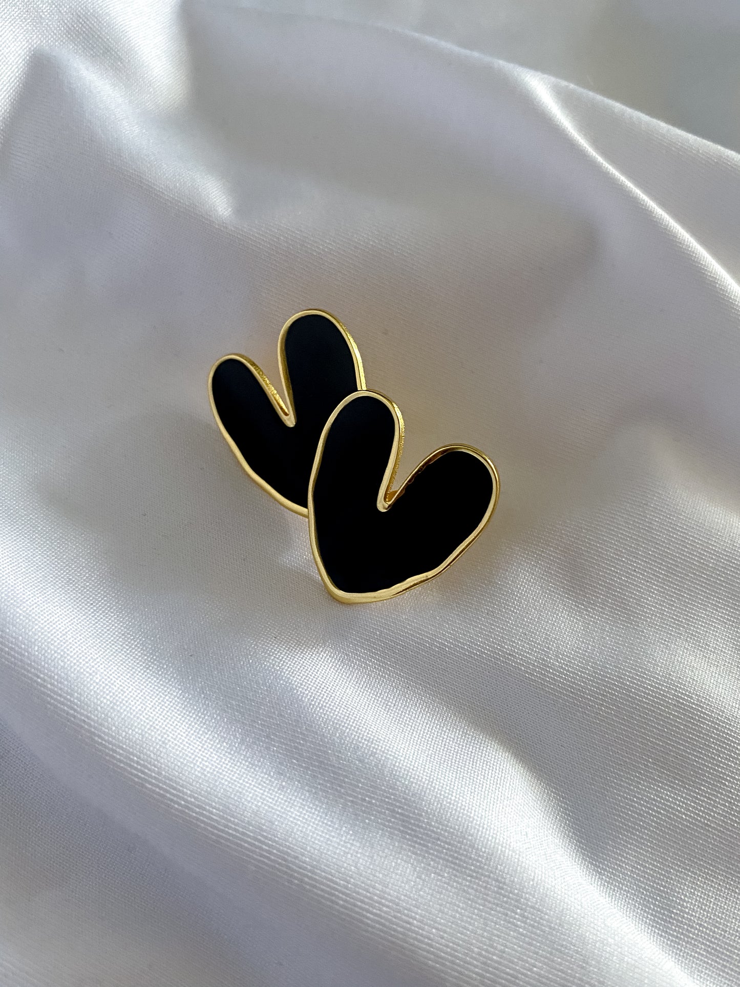 Large Blended Heart Earrings - Gold