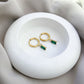 Green Cubic Zirconia & Surgical Steel Hoop Earrings - Gold Plated