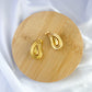Large Creamy Droplet Earrings - Gold