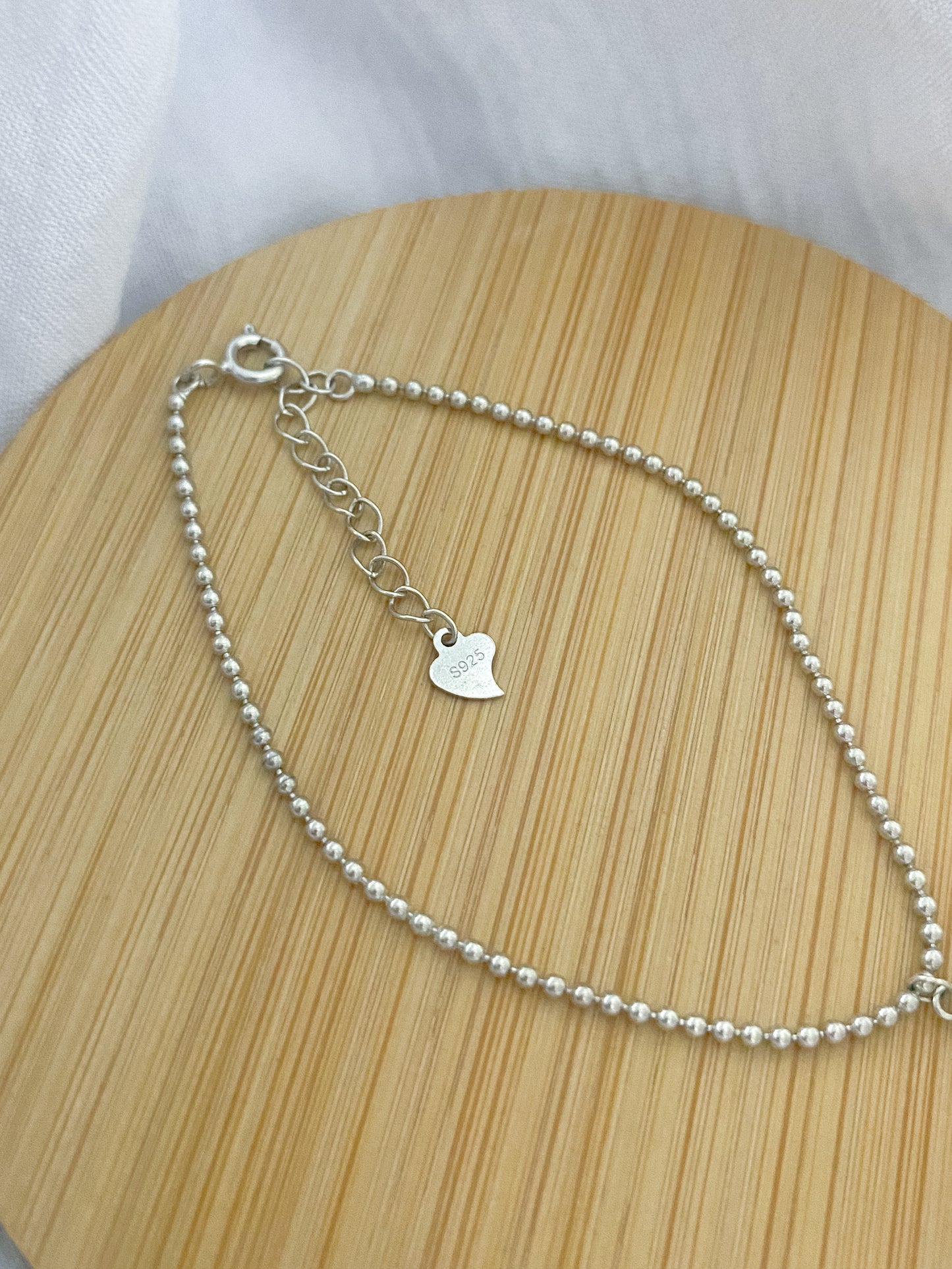 Dainty Dotted Droplet Sterling Silver Bracelet