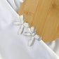 Large Ribbed Bow Earrings - Silver