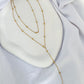 Layered & Dotted Lariat Necklace - Gold