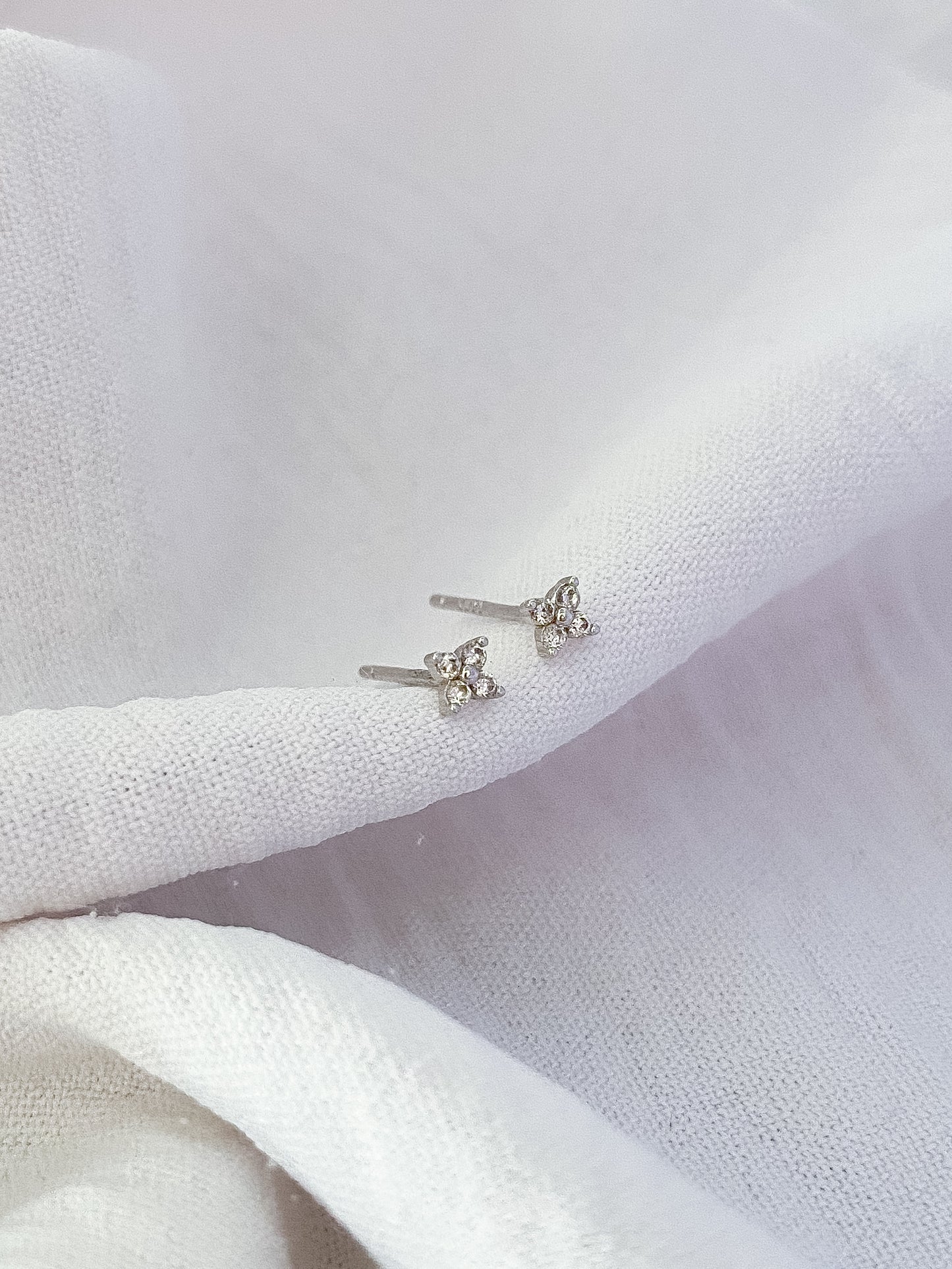 Sterling Silver Fine Flower Earring Studs