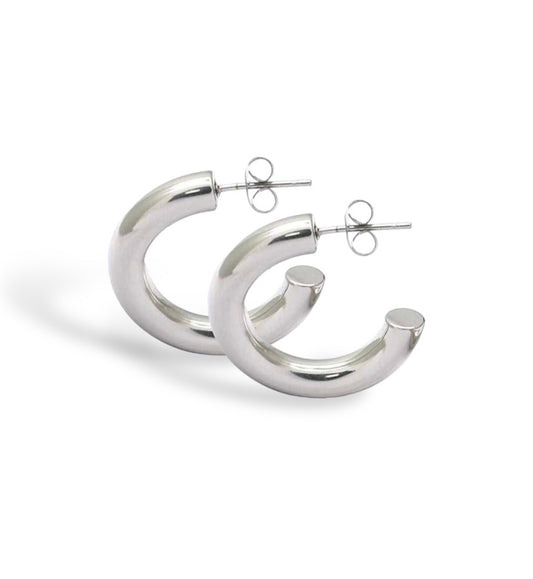 Large Hoop Earrings - Silver