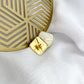 Large Block Earrings - White & Gold