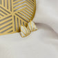Large Triangle Earrings - White & Gold